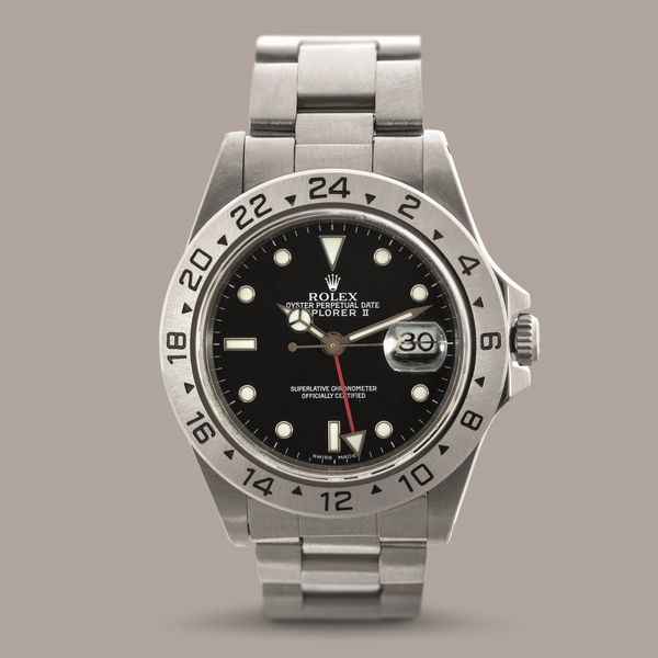 ROLEX - Explorer II ref 16570 in acciaio ghiera incisa e sferino delle 24 ore, quadrante nero bicchierini Luminova con datario, movimento automatico  - Asta Orologi da Polso e da Tasca - Associazione Nazionale - Case d'Asta italiane