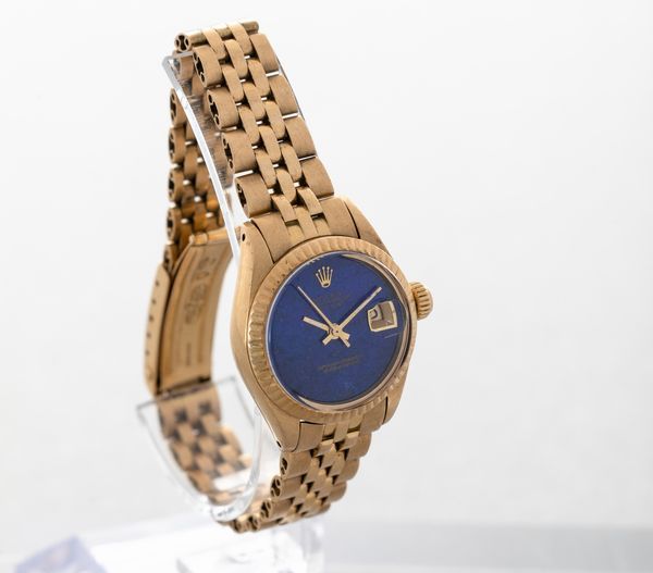 ROLEX - Oyster Perpetual Datejust Lady ref 6917 in oro giallo 18k, quadrante in Lapis Lazuli, bracciale Jubilee, movimento automatico<BR>  - Asta Orologi da Polso e da Tasca - Associazione Nazionale - Case d'Asta italiane