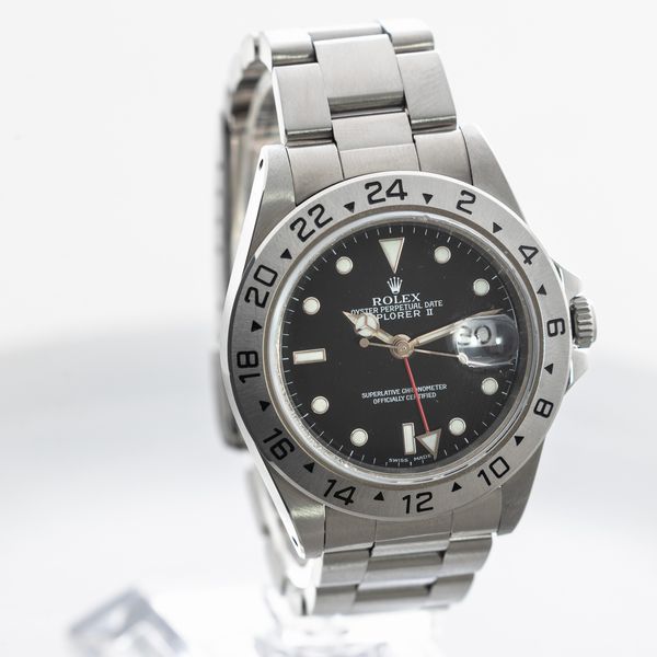 ROLEX - Explorer II ref 16570 in acciaio ghiera incisa e sferino delle 24 ore, quadrante nero bicchierini Luminova con datario, movimento automatico  - Asta Orologi da Polso e da Tasca - Associazione Nazionale - Case d'Asta italiane