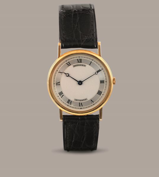 BREGUET - Classique extrapiatto ref. 3150, in oro giallo 18k, quadrante argent� guilloch� con numeri Romani, cassa a moneta, carica manuale.  - Asta Orologi da Polso e da Tasca - Associazione Nazionale - Case d'Asta italiane