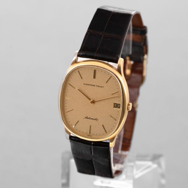 AUDEMARS PIGUET - Ellipse Jumbo, in oro giallo 18k, quadrante champagne con indici applicati, movimento automatico con datario  - Asta Orologi da Polso e da Tasca - Associazione Nazionale - Case d'Asta italiane