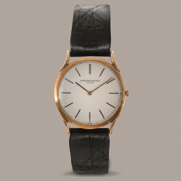 VACHERON & CONSTANTIN - Extrapiatto ref 4961 in oro giallo 18k con anse fancy riportate, quadrante Argent� con indici a bastone e movimento a carica manuale  - Asta Orologi da Polso e da Tasca - Associazione Nazionale - Case d'Asta italiane