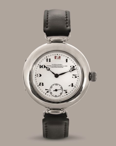 LONGINES - Oversize con doppia cassa a cerniera in acciaio e anse snodate, carica manuale e quadrante in smalto bianco e numeri Breguet con firma del rivenditore di Costantinopoli  - Asta Orologi da Polso e da Tasca - Associazione Nazionale - Case d'Asta italiane