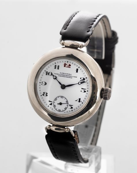 LONGINES - Oversize con doppia cassa a cerniera in acciaio e anse snodate, carica manuale e quadrante in smalto bianco e numeri Breguet con firma del rivenditore di Costantinopoli  - Asta Orologi da Polso e da Tasca - Associazione Nazionale - Case d'Asta italiane