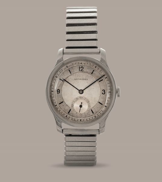 LONGINES - Calatrava cassa in acciaio con fondello a scatto, quadrante bitonale con cifre Arabe, carica manuale con piccoli secondi  - Asta Orologi da Polso e da Tasca - Associazione Nazionale - Case d'Asta italiane