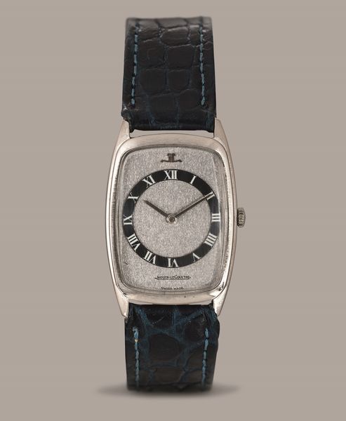 JAEGER LECOULTRE - Dress watch in oro bianco 18k, quadrante Argent� con pista ore e minuti blu, numeri Romani, carica manuale  - Asta Orologi da Polso e da Tasca - Associazione Nazionale - Case d'Asta italiane