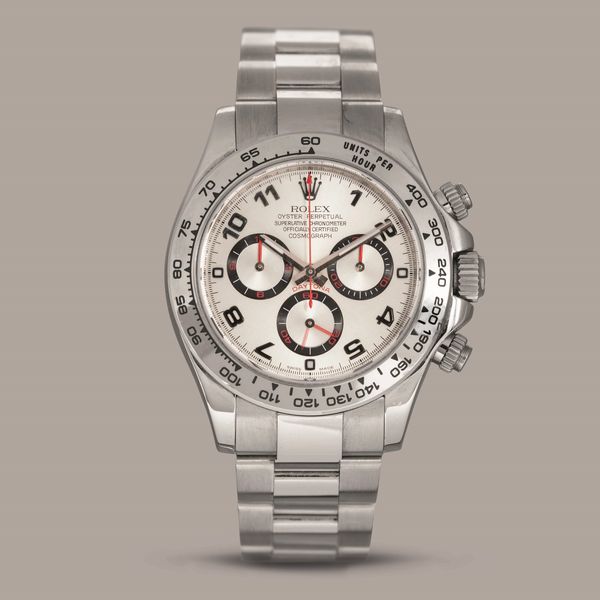 ROLEX - Daytona ref 116509 in oro bianco 18k, quadrante Racing bianco con numeri Arabi e contatori in contrasto.<BR>Completo di scatola e garanzia in eccellenti condizioni  - Asta Orologi da Polso e da Tasca - Associazione Nazionale - Case d'Asta italiane