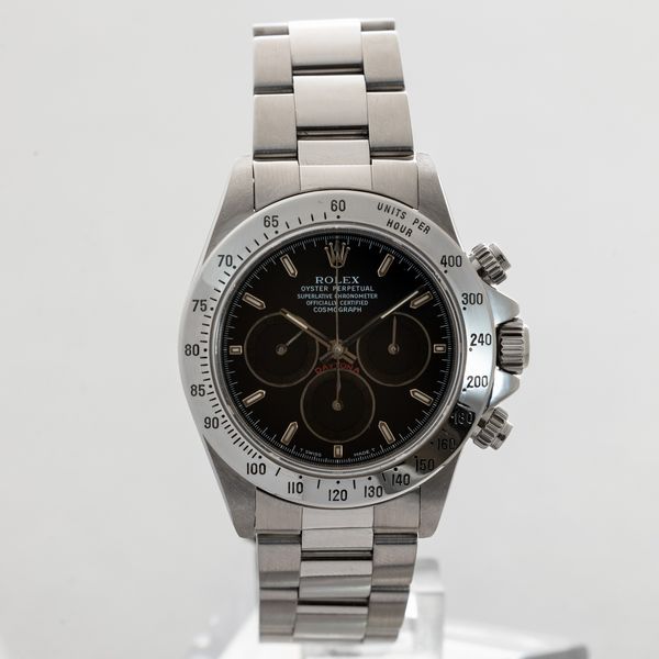 ROLEX - Daytona Primero ref 16520 Patrizzi, cronografo automatico tre contatori virati al nero, cassa impermeabile in acciaio con fondello e tasti a vite  - Asta Orologi da Polso e da Tasca - Associazione Nazionale - Case d'Asta italiane
