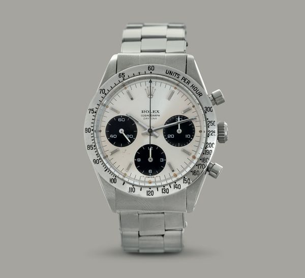 ROLEX - Cosmograph Daytona ref 6239 in acciaio Daytona Piccola in acciaio con ghiera tachimetrica, contatori neri a contrasto su quadrante Argent� e bracciale rivettato, carica manuale  - Asta Orologi da Polso e da Tasca - Associazione Nazionale - Case d'Asta italiane