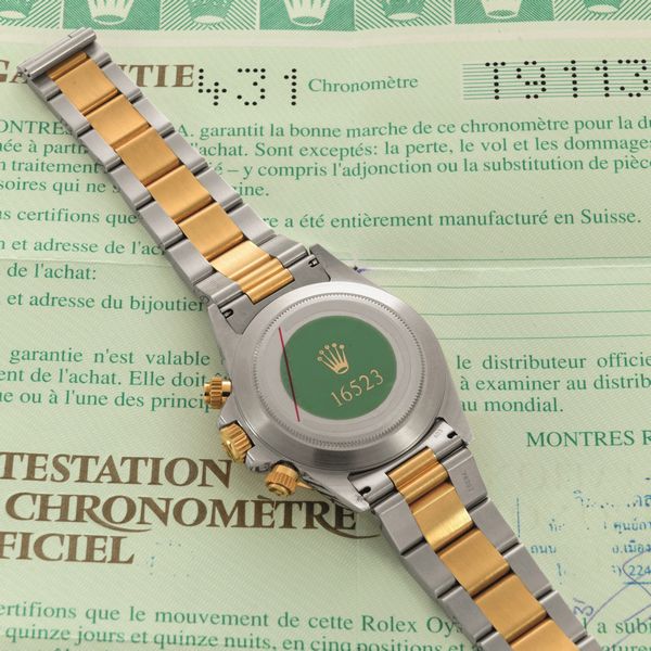 ROLEX - Daytona 16523 NOS, acciaio e oro quadrante bianco contatori neri, bracciale Oyster, fondello a vite con adesivo originale corredato di scatola e garanzia  - Asta Orologi da Polso e da Tasca - Associazione Nazionale - Case d'Asta italiane