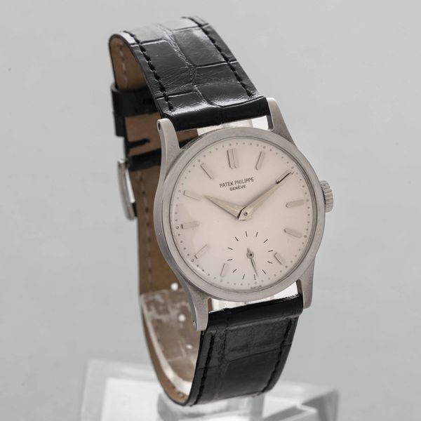 PATEK PHILIPPE - Calatrava ref. 96, cassa F. Borgel in acciaio, quadrante Argent� con piccoli secondi al sei e carica manuale  - Asta Orologi da Polso e da Tasca - Associazione Nazionale - Case d'Asta italiane
