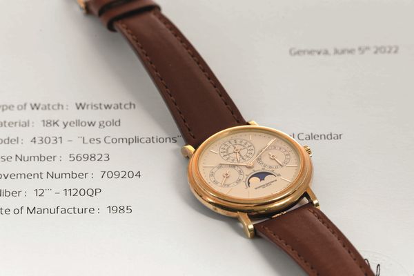 VACHERON & CONSTANTIN - Patrimony Perpetuale in oro giallo 18 kt , carica automatica con fasi lunari e indicazione dell'anno bisestile  - Asta Orologi da Polso e da Tasca - Associazione Nazionale - Case d'Asta italiane
