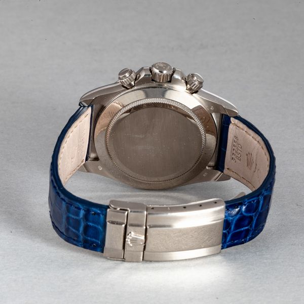 ROLEX - Daytona ref 16519 in oro bianco 18k con quadrante in Sodalite e indici in brillanti, ghiera Tachimetrica, movimento automatico con scatola garanzia e service Rolex  - Asta Orologi da Polso e da Tasca - Associazione Nazionale - Case d'Asta italiane