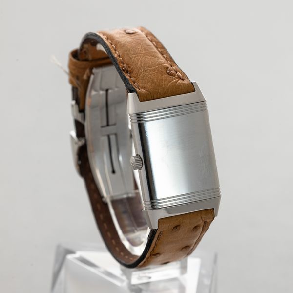 JAEGER LECOULTRE - Reverso in acciaio quadrante Argent� con numeri Arabi, movimento al quarzo con chiusura deployante scatola e garanzia  - Asta Orologi da Polso e da Tasca - Associazione Nazionale - Case d'Asta italiane