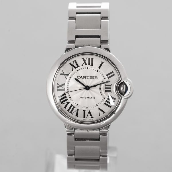 CARTIER - Ballon Bleu in acciaio con quadrante Argent� con numeri Romani, movimento automatico  - Asta Orologi da Polso e da Tasca - Associazione Nazionale - Case d'Asta italiane