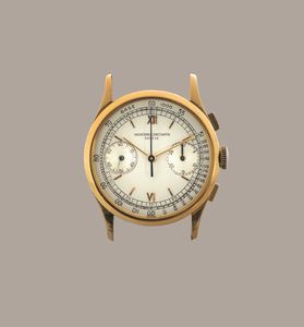 VACHERON & CONSTANTIN - Raro cronografo ref 4072 in oro giallo 18k, quadrante Argent� due contatori con scala tachimetrica tasti quadri e fondello a scatto  - Asta Orologi da Polso e da Tasca - Associazione Nazionale - Case d'Asta italiane