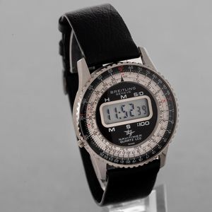 BREITLING - Navitimer Quartz LCD, cronografo digitale al con cassa in acciaio, fondello a scatto e ghiera girevole  - Asta Orologi da Polso e da Tasca - Associazione Nazionale - Case d'Asta italiane