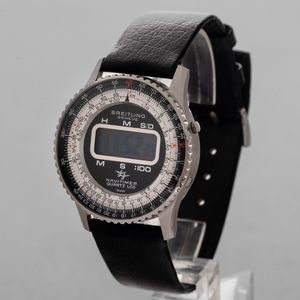 BREITLING - Navitimer Quartz LCD, cronografo digitale al con cassa in acciaio, fondello a scatto e ghiera girevole  - Asta Orologi da Polso e da Tasca - Associazione Nazionale - Case d'Asta italiane