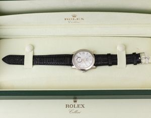 ROLEX - Cellini ref 5240 NOS, in platino con quadrante in madreperla, numeri arabi e secondi al sei, mai indossato corredato da scatola e garanzia  - Asta Orologi da Polso e da Tasca - Associazione Nazionale - Case d'Asta italiane