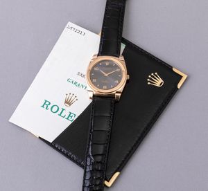 ROLEX - Cellini ref 5330/5 in oro rosa 18k solo tempo quadrante ardesia con numeri Arabi applicati, fondello a pressione e carica manuale  - Asta Orologi da Polso e da Tasca - Associazione Nazionale - Case d'Asta italiane