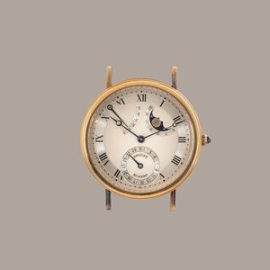 BREGUET - Classique Reserve de Marche, ref 3137BA in oro giallo 18k, carica automatica con fondello a vista e massa oscillante cesellata, fasi lunari e calendario.  - Asta Orologi da Polso e da Tasca - Associazione Nazionale - Case d'Asta italiane