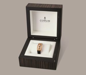 CORUM - Golden Bridge in oro rosa 18k con pav� di brillanti, movimento a vista disposto su ponte verticale a carica manuale, mai indossato con scatola e garanzia  - Asta Orologi da Polso e da Tasca - Associazione Nazionale - Case d'Asta italiane