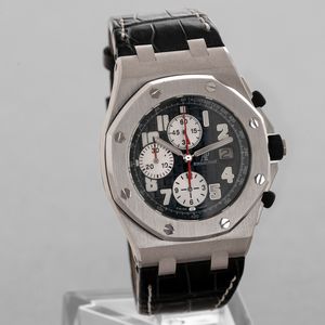 AUDEMARS PIGUET - Offshore Montenapoleone edizione limitata 100 esemplari, ref 26075ST in acciaio, quadrante verde Gran Tapisserie numeri Arabi, tre contatori verticali e datario  - Asta Orologi da Polso e da Tasca - Associazione Nazionale - Case d'Asta italiane