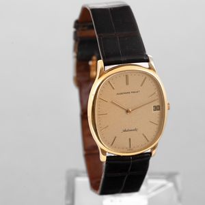 AUDEMARS PIGUET - Ellipse Jumbo, in oro giallo 18k, quadrante champagne con indici applicati, movimento automatico con datario  - Asta Orologi da Polso e da Tasca - Associazione Nazionale - Case d'Asta italiane