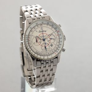 BREITLING - Navitimer Montbrilliant A41030, cronografo tre contatori com datario, tasti a pompa ghiera girevole, bracciale Pilot movimento automatico  - Asta Orologi da Polso e da Tasca - Associazione Nazionale - Case d'Asta italiane