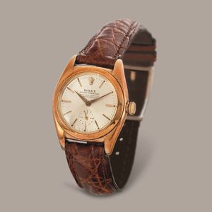 ROLEX - Ovetto ref 3131 in oro giallo 14k quadrante Argent� Soleil, secondi in basso e carica automatica  - Asta Orologi da Polso e da Tasca - Associazione Nazionale - Case d'Asta italiane