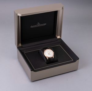 JAEGER LECOULTRE - Master Moon in oro rosa 18k con diamanti sulla ghiera quadrante color avorio automatico con fasi lunari, mai indossato con scatola e garanzia  - Asta Orologi da Polso e da Tasca - Associazione Nazionale - Case d'Asta italiane