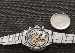 ROLEX - Daytona ref 6241 Cherry Logo carica manuale,in acciaio, quadrante Argent� contatori neri a contrasto, ghiera nera in bachelite e pulsanti a pompa  - Asta Orologi da Polso e da Tasca - Associazione Nazionale - Case d'Asta italiane