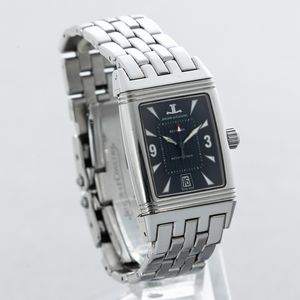 JAEGER LECOULTRE - Reverso Grand Sport impermeabile in acciaio, quadrante nero con numeri Arabi datario al sei movimento automatico  - Asta Orologi da Polso e da Tasca - Associazione Nazionale - Case d'Asta italiane