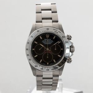 ROLEX - Daytona Primero ref 16520 Patrizzi, cronografo automatico tre contatori virati al nero, cassa impermeabile in acciaio con fondello e tasti a vite  - Asta Orologi da Polso e da Tasca - Associazione Nazionale - Case d'Asta italiane