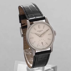 PATEK PHILIPPE - Calatrava ref. 96, cassa F. Borgel in acciaio, quadrante Argent� con piccoli secondi al sei e carica manuale  - Asta Orologi da Polso e da Tasca - Associazione Nazionale - Case d'Asta italiane