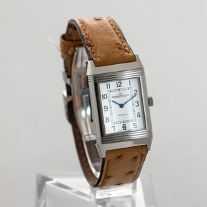 JAEGER LECOULTRE - Reverso in acciaio quadrante Argent� con numeri Arabi, movimento al quarzo con chiusura deployante scatola e garanzia  - Asta Orologi da Polso e da Tasca - Associazione Nazionale - Case d'Asta italiane