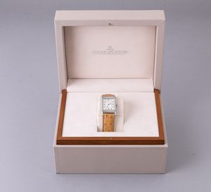 JAEGER LECOULTRE - Reverso in acciaio quadrante Argent� con numeri Arabi, movimento al quarzo con chiusura deployante scatola e garanzia  - Asta Orologi da Polso e da Tasca - Associazione Nazionale - Case d'Asta italiane