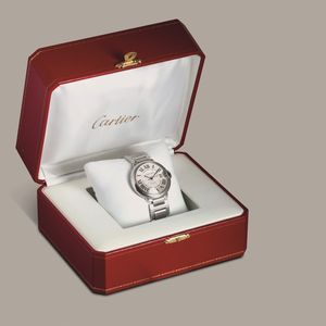 CARTIER - Ballon Bleu in acciaio con quadrante Argent� con numeri Romani, movimento automatico  - Asta Orologi da Polso e da Tasca - Associazione Nazionale - Case d'Asta italiane