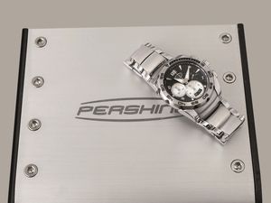PARMIGIANI FLEURIER - Pershing 002 cronografo in acciaio, quadrante nero con ghiera girevole realizzato per il celebre cantiere nautico Pershing, nuovo mai indossato  - Asta Orologi da Polso e da Tasca - Associazione Nazionale - Case d'Asta italiane