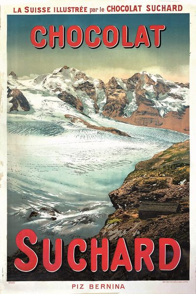 Anonimo : Chocolat Suchard - Pizzo Bernina  - Asta POP Culture e Manifesti d'Epoca - Associazione Nazionale - Case d'Asta italiane