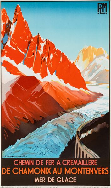 Roger Soubie : PLM - Chemin De Fer a Cremaillere <BR>Chamonix au Montenvers (1982)  - Asta POP Culture e Manifesti d'Epoca - Associazione Nazionale - Case d'Asta italiane