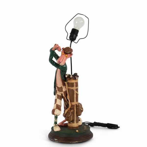 Lampada Pantera Rosa golfista  - Asta POP Culture e Manifesti d'Epoca - Associazione Nazionale - Case d'Asta italiane