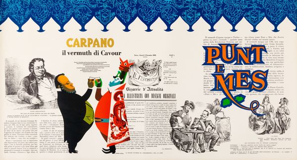Armando Testa : Punt & Mes, Carpano Il Vermuth RE  - Asta POP Culture e Manifesti d'Epoca - Associazione Nazionale - Case d'Asta italiane