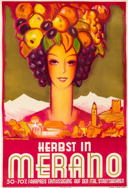 Franz Lenhart : Herbst in Merano  - Asta POP Culture e Manifesti d'Epoca - Associazione Nazionale - Case d'Asta italiane