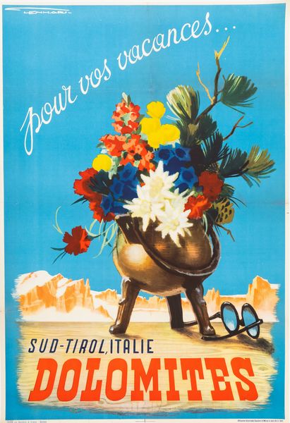 Franz Lenhart : Dolomites, Sud Tirol Italie - Dolomiti  - Asta POP Culture e Manifesti d'Epoca - Associazione Nazionale - Case d'Asta italiane