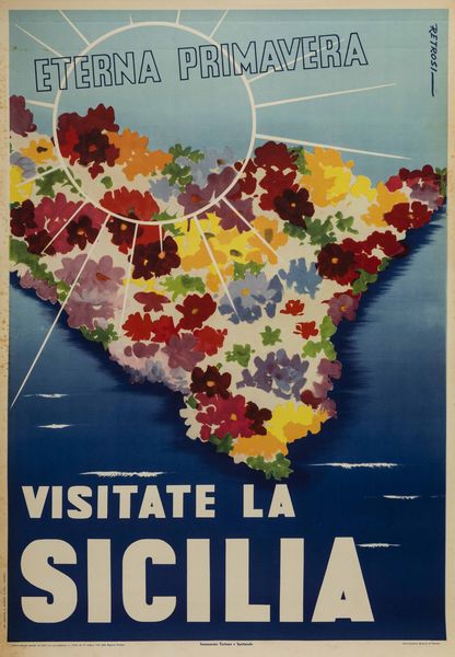 Virgilio Retrosi : Visitate la Sicilia  - Asta POP Culture e Manifesti d'Epoca - Associazione Nazionale - Case d'Asta italiane