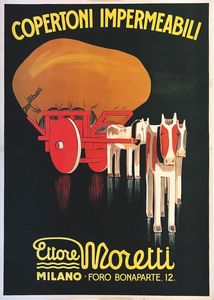 Leopoldo Metlicovitz - Copertoni Impermeabile Moretti Milano