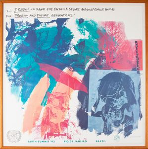 Robert Rauschenberg : Earth Summit - Rio De Janeiro, Brazil, 1992  - Asta POP Culture e Manifesti d'Epoca - Associazione Nazionale - Case d'Asta italiane