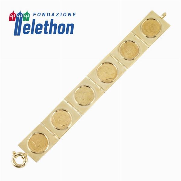 BRACCIALE A FASCIA CON MONETE  - Asta Gioielli - Associazione Nazionale - Case d'Asta italiane