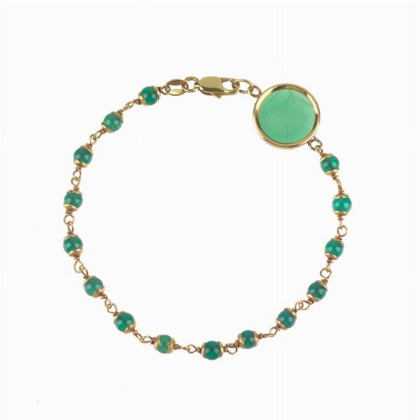 BRACCIALE A CATENA CON CALCEDONI  - Asta Gioielli - Associazione Nazionale - Case d'Asta italiane